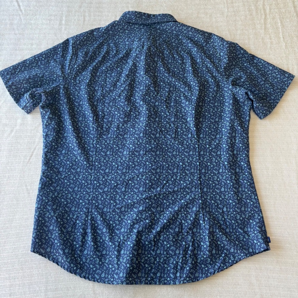 Mizzen+Main Leeward Trim Fit Short Sleeve Shirt XL Navy Blue Floral 1WS-0043-T - Picture 3 of 10